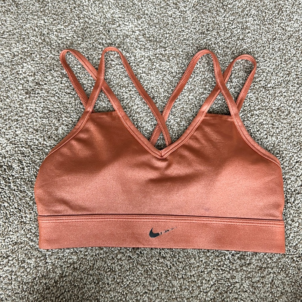 nike sports bra. Burnt orange size small